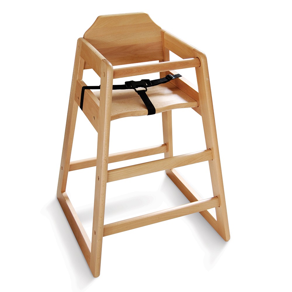 Chaise haute bebe Safety bar bois claire