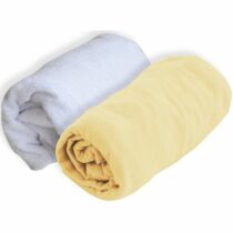 LOT 1 ALESE PU + 1 DRAP HOUSSE 060X120 BLANC/CURRY